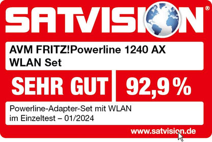 FRITZ!Powerline 1240 AX Set – Wi-Fi 6 Powerline mit WLAN & 1.200 MBit/s