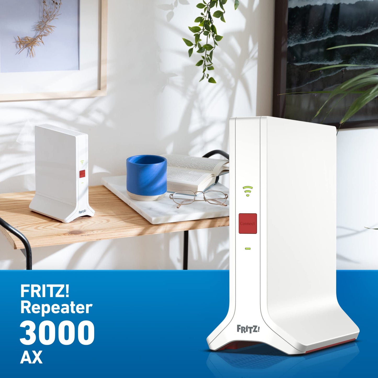 FRITZ!Repeater 3000 AX – Wi-Fi 6 Tri-Band Repeater mit bis zu 4.200 MBit/s