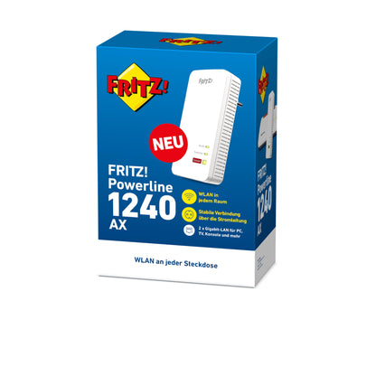 FRITZ!Powerline 1240 AX Set – Wi-Fi 6 Powerline mit WLAN & 1.200 MBit/s
